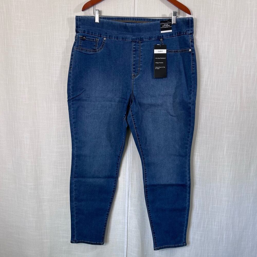 Jordache NWT Curvy Pull On Medium Wash High Rise Jeggings Sz XXL